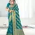 Sangam Prints Sea Green Silk Siroski Stone Work Traditional Tassels Saree