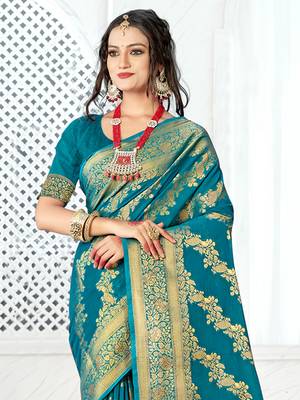 Sangam Prints Sea Green Silk Siroski Stone Work Traditional Tassels Saree 2