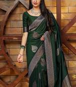 GREEN  ADORABLE JACQUARD SAREE