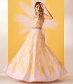 Yellow Silk Tassel Lehenga Set