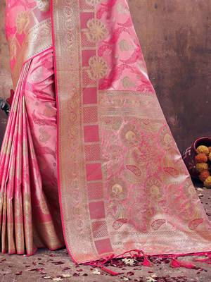 Sangam Prints Magenta South Silk Rich Pallu Silk Traditional Tassels Saree 3