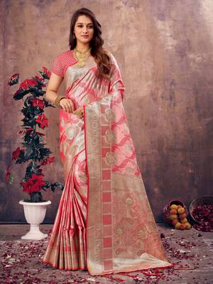 Sangam Prints Pink South Silk Rich Pallu Silk Traditional Tassels Saree 1