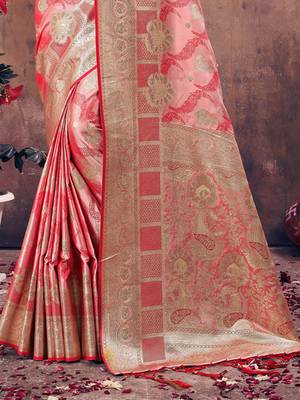 Sangam Prints Pink South Silk Rich Pallu Silk Traditional Tassels Saree 3