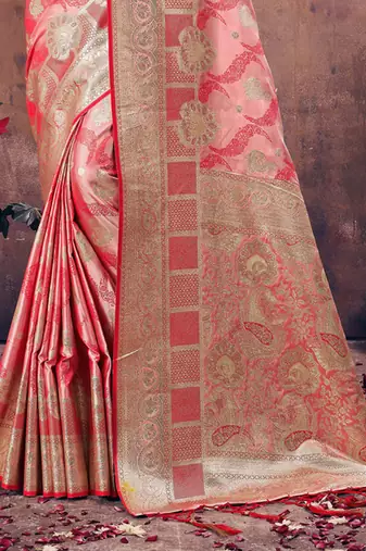 Sangam Prints Pink South Silk Rich Pallu Silk Traditional Tassels Saree