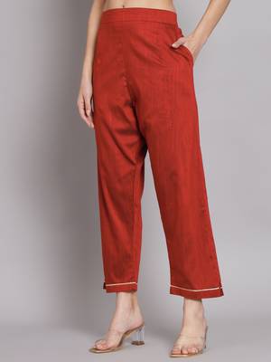   women flared kurta and trousers pant set silk blend 4