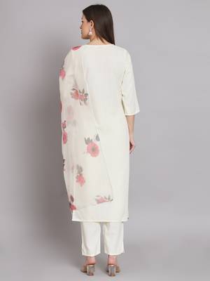   women kurta and trousers pant set cotton blend 2