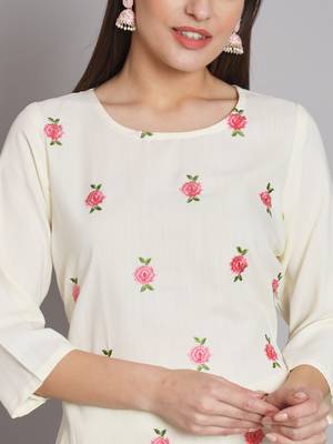   women kurta and trousers pant set cotton blend 3
