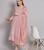  women kurta and trouser duppata set chanderi modal butti