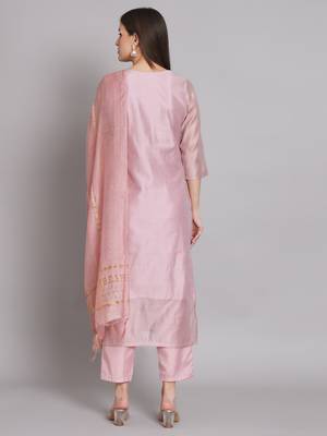  women kurta and trouser duppata set chanderi modal butti 2