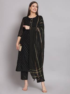  women kurta and trouser duppata set chanderi modal butti 1