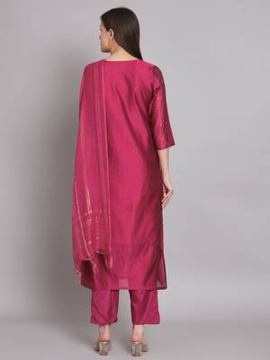  women kurta and trouser duppata set chanderi modal butti 2