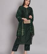  women kurta and trouser duppata set chanderi modal butti