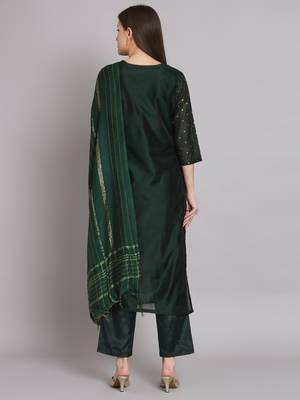  women kurta and trouser duppata set chanderi modal butti 2