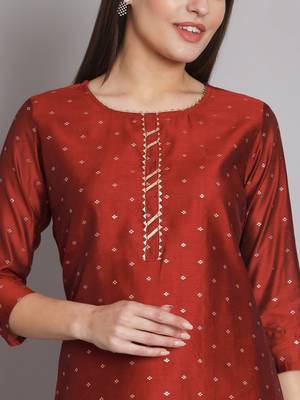  women kurta and trouser duppata set chanderi modal butti 3
