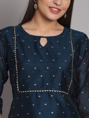  women kurta and trouser duppata set chanderi modal butti 3