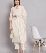  women kurta and trouser duppata set chanderi modal butti