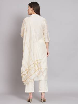  women kurta and trouser duppata set chanderi modal butti 2