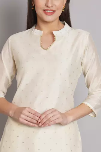  women kurta and trouser duppata set chanderi modal butti