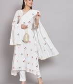  embroiderd flared anarkali kurta with trouser and dupatta