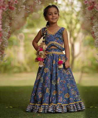 Blue Print Lehenga Choli 1