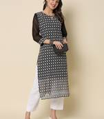  women chikan/ chikankari embroidery georgette straight kurta