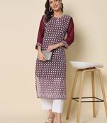  women chikan/ chikankari embroidery georgette straight kurta
