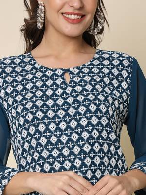  women chikan/ chikankari embroidery georgette straight kurta 4