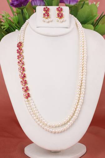 Natural fresh water pearls necklace set