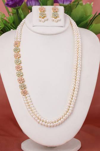 Natural fresh water pearls necklace set