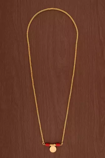 Golden mangasutra single vati one gram gold