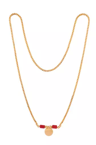 Golden mangasutra single vati one gram gold