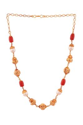 Pearl multistrand necklace SHORT one gram gold 3