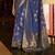 Kimisha women's blue silk woven saree with unstitched blouse piece
