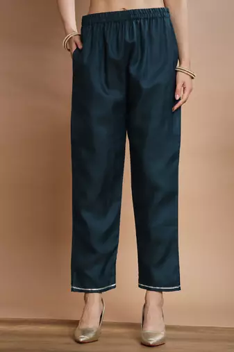   women kurta and trousers pant set cotton blend