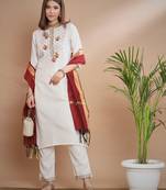   women kurta and trousers pant set cotton blend