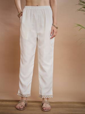   women kurta and trousers pant set cotton blend 4