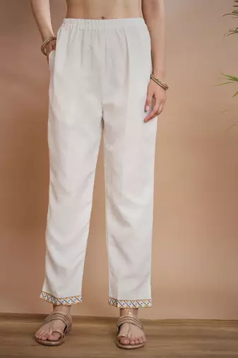   women kurta and trousers pant set cotton blend