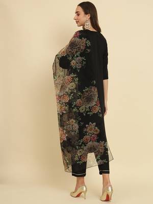   women kurta and trousers pant set cotton blend 2