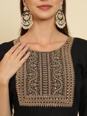   women kurta and trousers pant set cotton blend 3