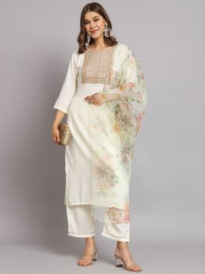   women kurta and trousers pant set cotton blend 1