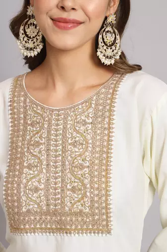   women kurta and trousers pant set cotton blend