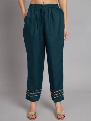   women kurta and trousers pant set cotton blend 4