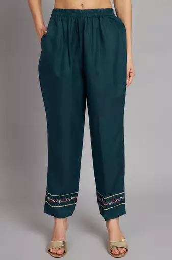   women kurta and trousers pant set cotton blend