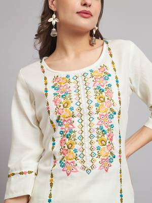   women kurta and trousers pant set cotton blend 3