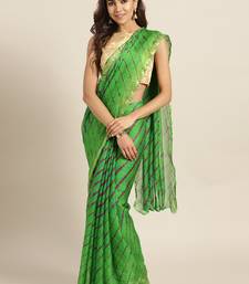   Hand Dyed Green Leheriya Kota Doria Sustainable Saree