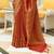 Kimisha women's red silk woven saree with unstitched blouse piece