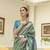 Kimisha women's rama silk woven saree with unstitched blouse piece