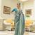 Kimisha women's sky blue silk woven saree with unstitched blouse piece