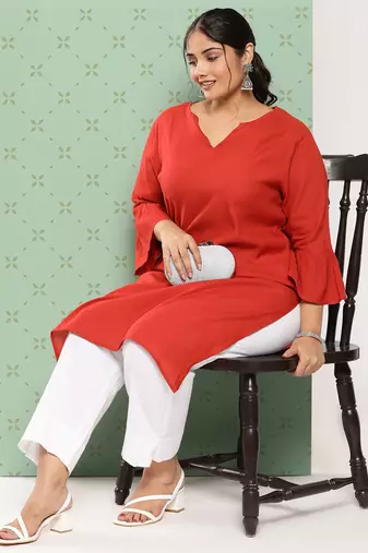 women white pure cotton plus size slim fit trousers