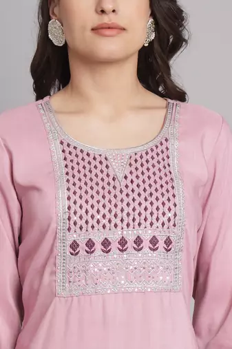   women kurta and trousers pant set cotton silk blend